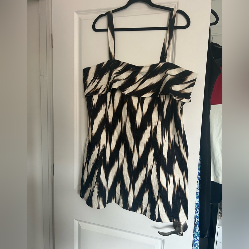 Banana Republic Factory Black and White Linen Mini Dress Size 18 - Tag ON